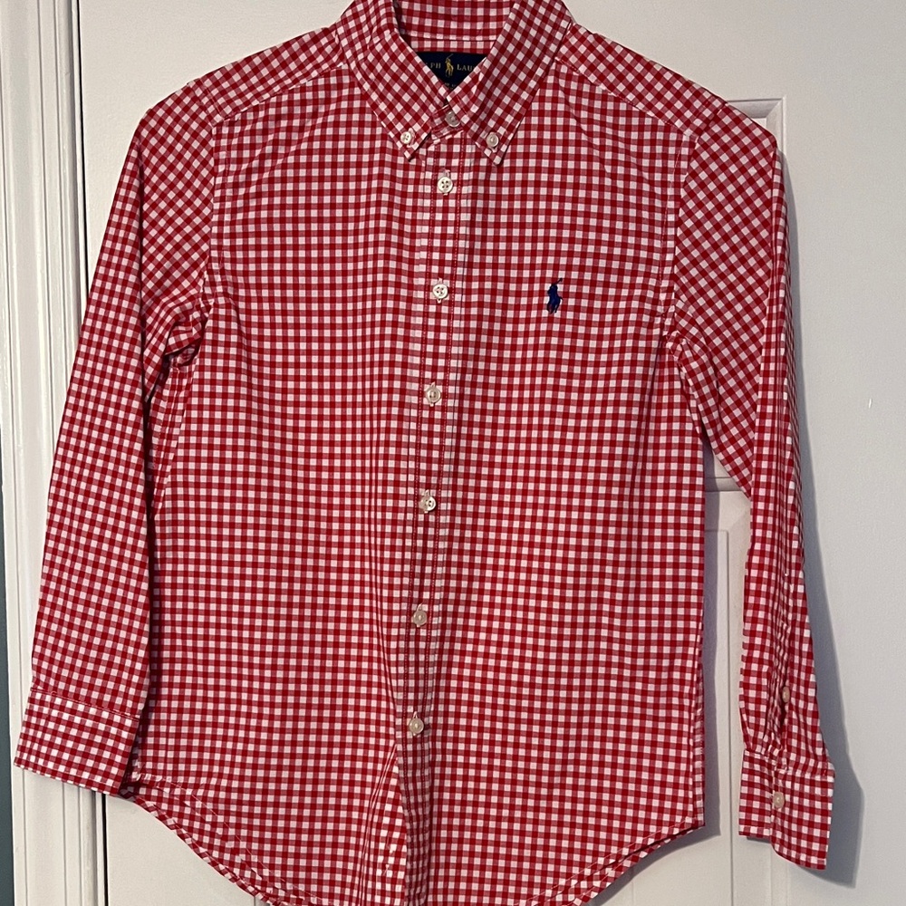 Polo by Ralph Lauren Red and White Checkered Button Down Shirt